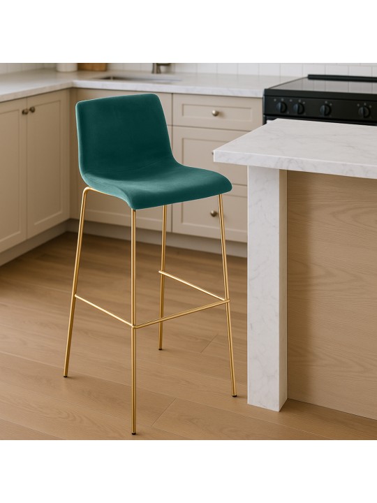 Scaun de bar Hoover Velvet 4-Foot Gold, verde Scaun de bar Hoover Velvet 4-Foot Gold, verde