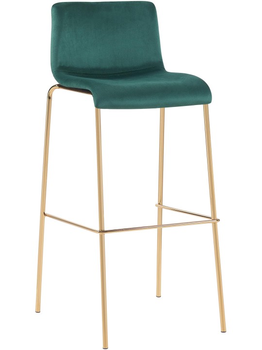 Scaun de bar Hoover Velvet 4-Foot Gold, verde Scaun de bar Hoover Velvet 4-Foot Gold, verde
