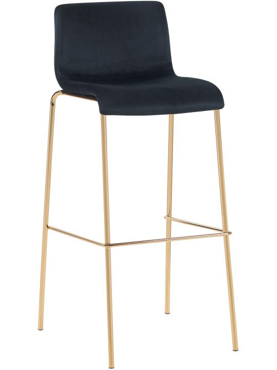 Scaun de bar Hoover Velvet 4-Foot Gold, negru Scaun de bar Hoover Velvet 4-Foot Gold, negru