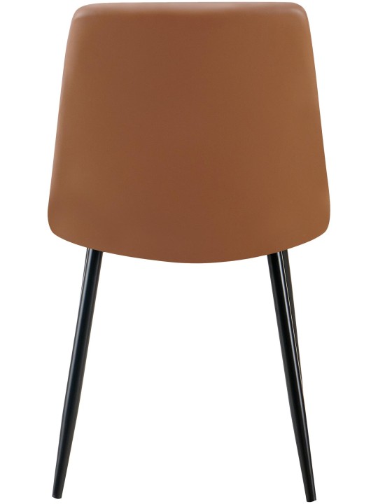 Scaun de sufragerie Antibes imitatie piele, maro închis