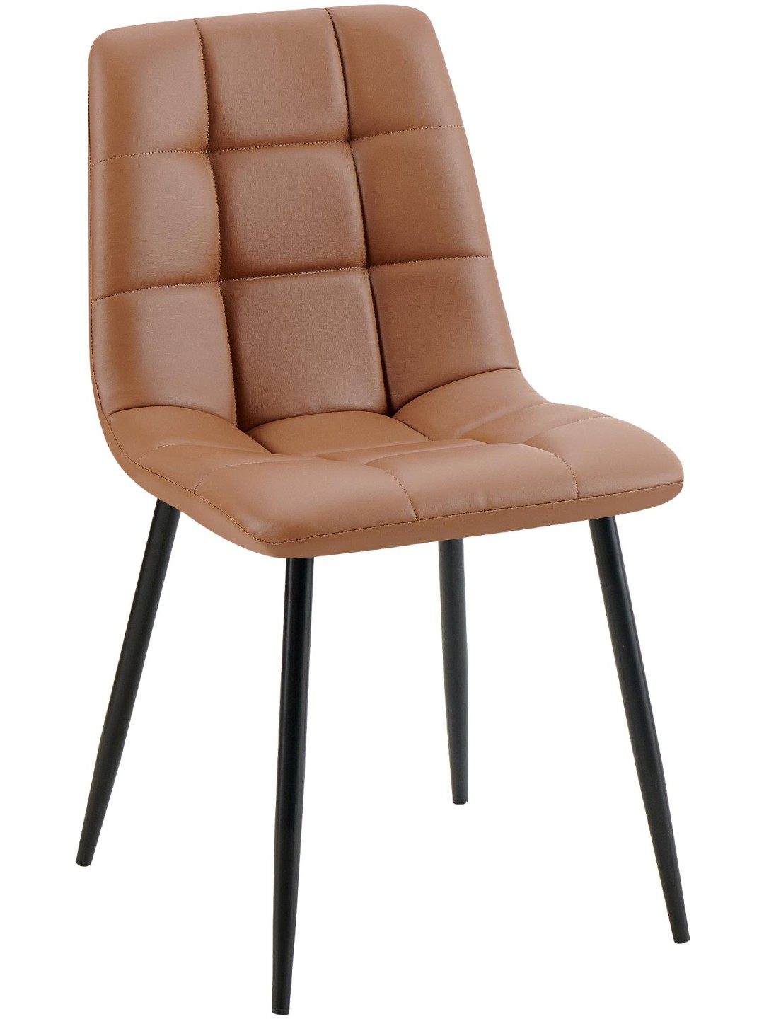 Scaun de sufragerie Antibes imitatie piele, maro închis