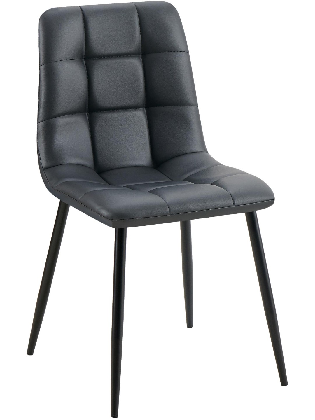 Scaun de sufragerie Antibes imitatie piele, negru