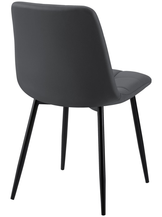 Scaun de sufragerie Antibes imitatie piele, negru