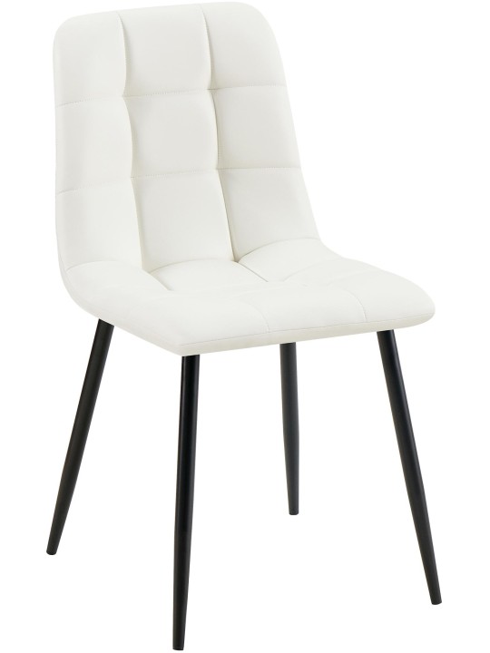 Scaun de sufragerie Antibes imitatie piele, alb