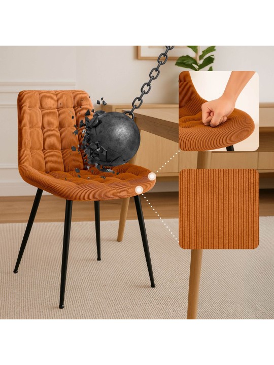 Scaun de sufragerie Sardna Cord, portocaliu Scaun de sufragerie Sardna Cord, portocaliu