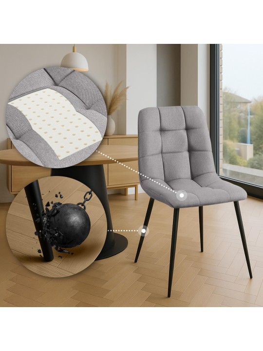 Scaun de sufragerie tesatura Antibes, gri deschis