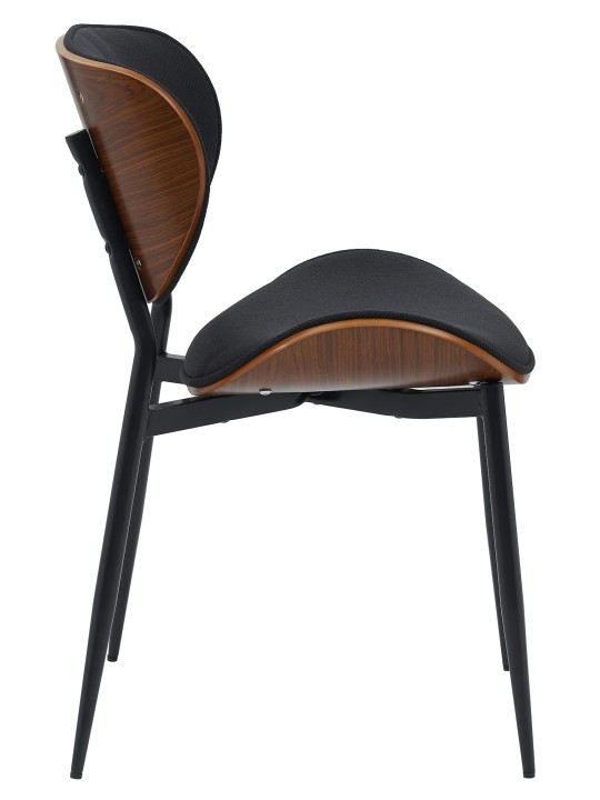 Set 2 scaune de sufragerie stofa Enid, nuc/negru Set 2 scaune de sufragerie stofa Enid, nuc/negru