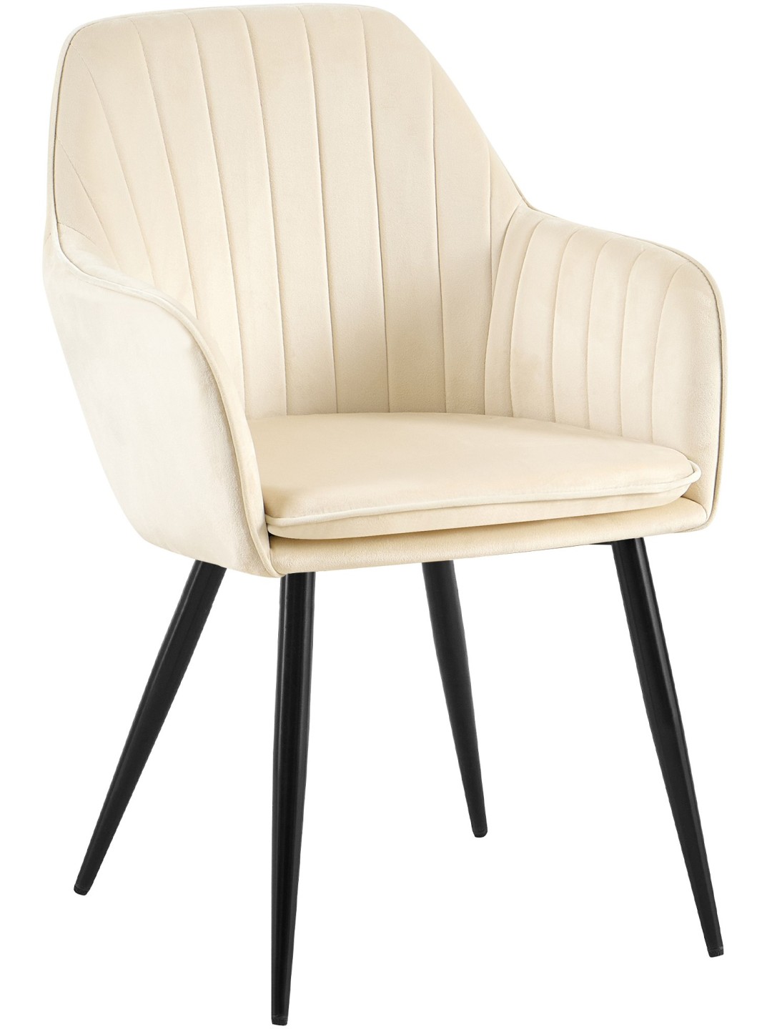 Scaun de sufragerie Cheryl catifea, crem