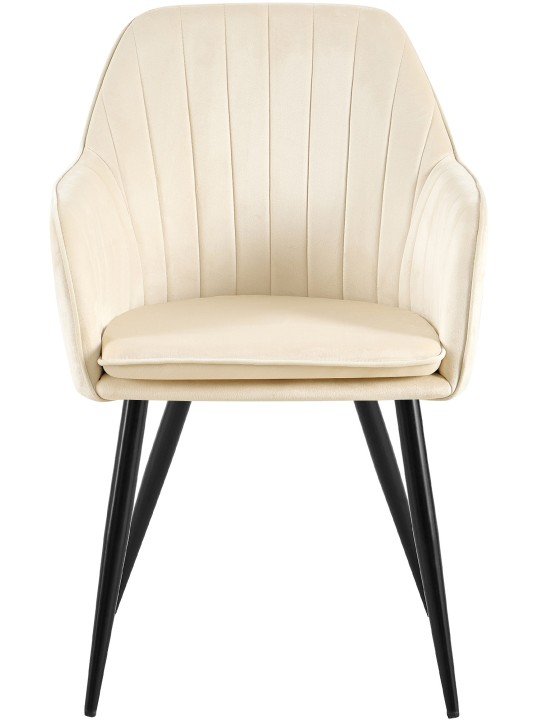 Scaun de sufragerie Cheryl catifea, crem