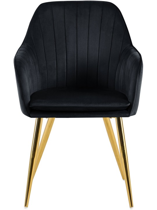 Scaun de sufragerie Cheryl catifea auriu, negru