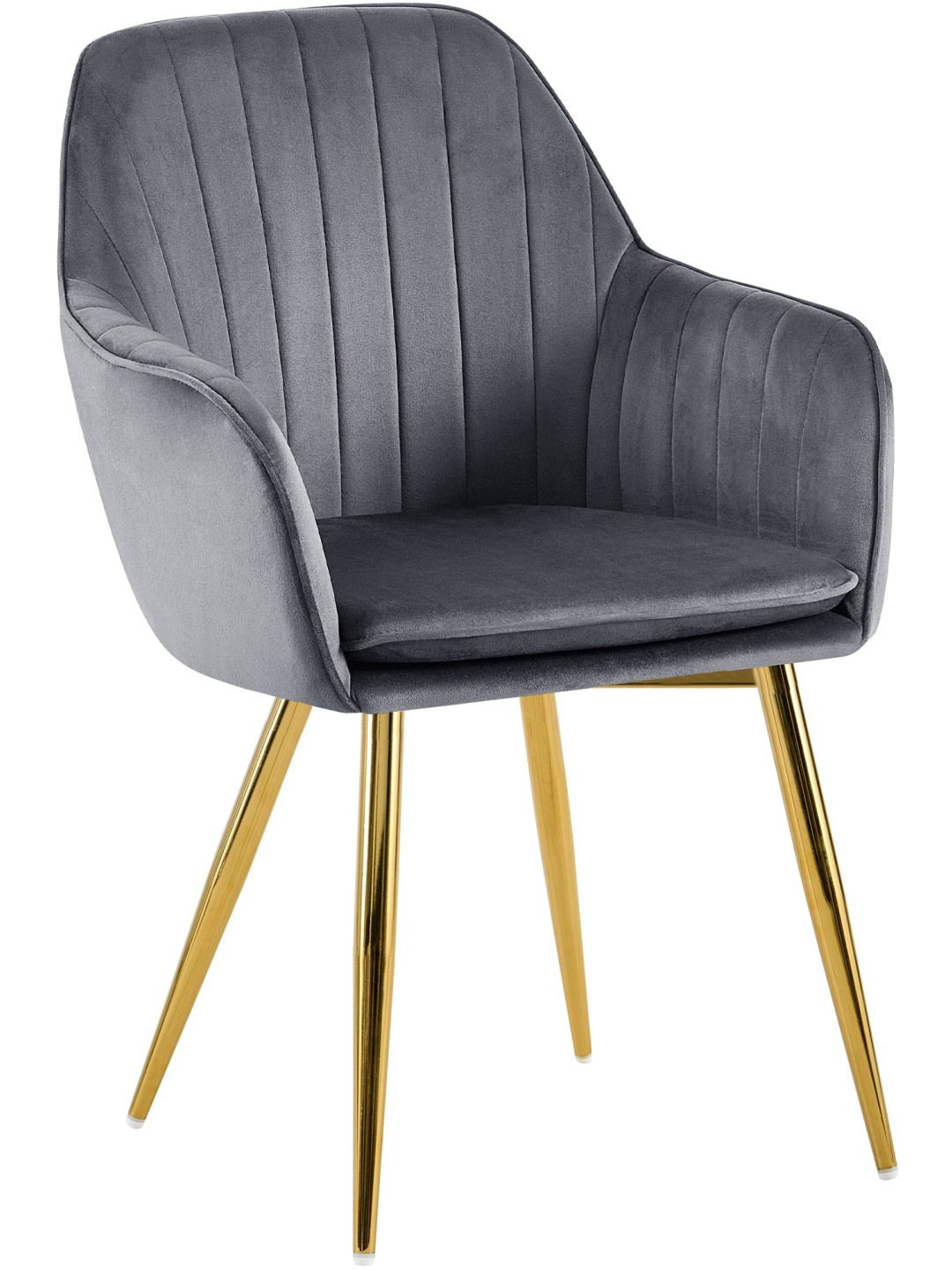 Scaun de sufragerie Cheryl catifea auriu, gri închis
