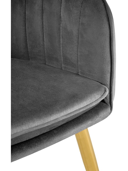 Scaun de sufragerie Cheryl catifea auriu, gri închis