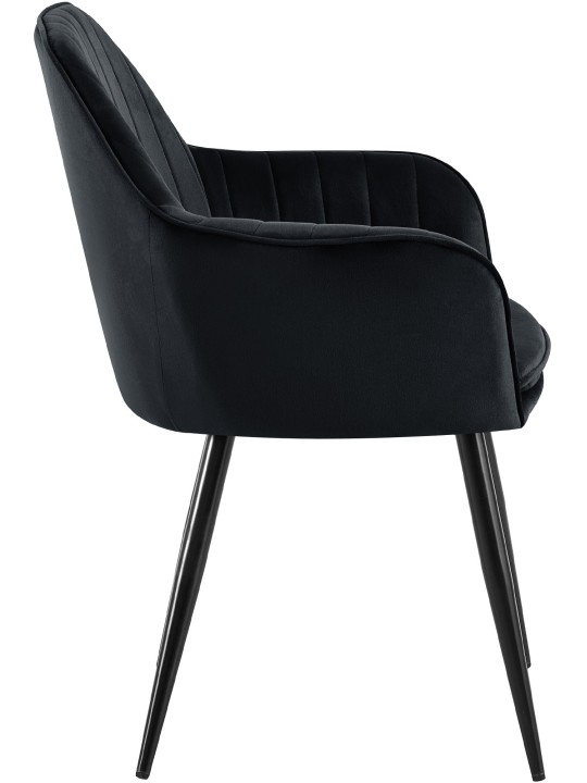 Scaun de sufragerie Cheryl catifea, negru