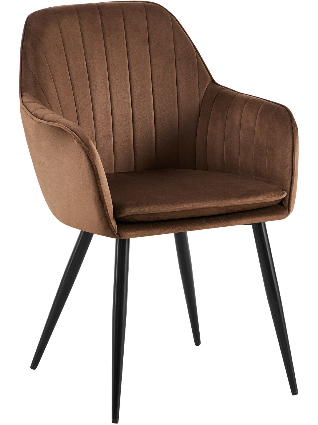 Scaun de sufragerie Cheryl catifea, maro