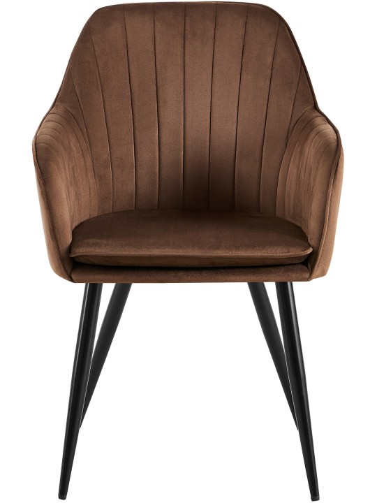 Scaun de sufragerie Cheryl catifea, maro