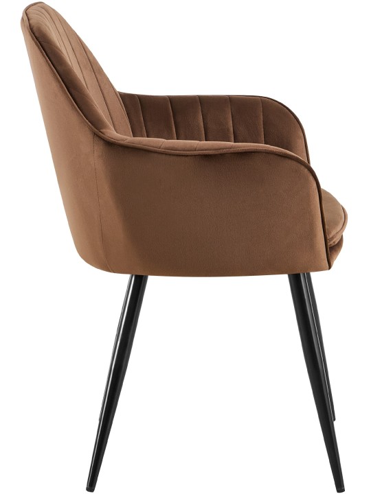 Scaun de sufragerie Cheryl catifea, maro