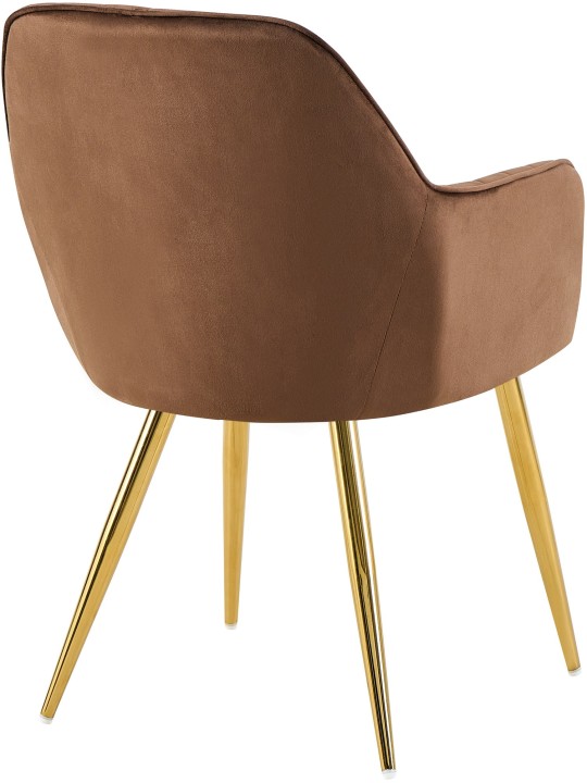 Scaun de sufragerie Cheryl catifea auriu, maro