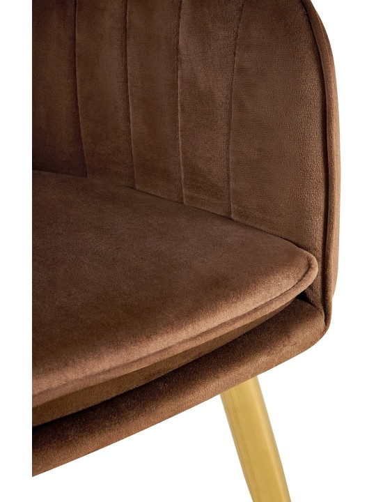 Scaun de sufragerie Cheryl catifea auriu, maro