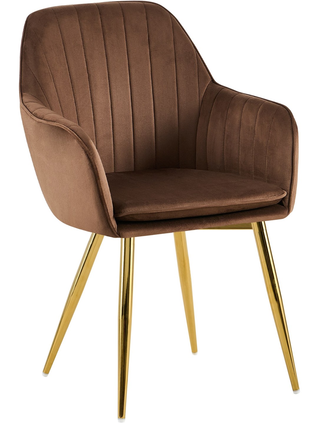 Scaun de sufragerie Cheryl catifea auriu, maro