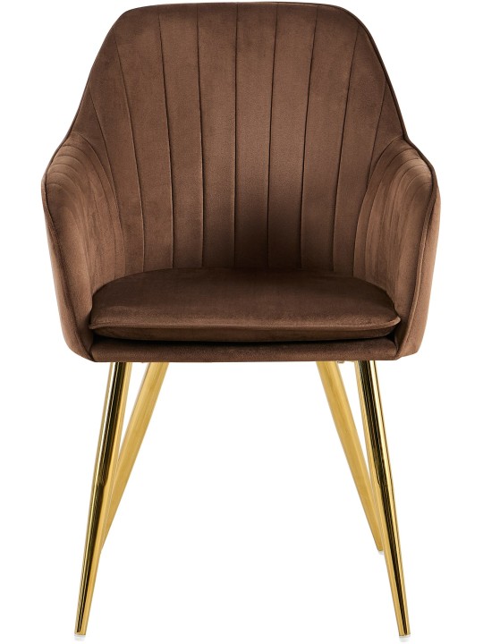 Scaun de sufragerie Cheryl catifea auriu, maro