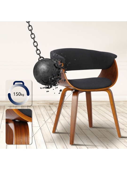Scaun Bruce tesatura nuc, negru Scaun Bruce tesatura nuc, negru