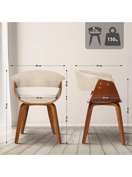 Scaun Bruce tesatura nuc, crem Scaun Bruce tesatura nuc, crem