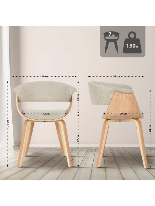 Scaun Bruce material natural, crem Scaun Bruce material natural, crem