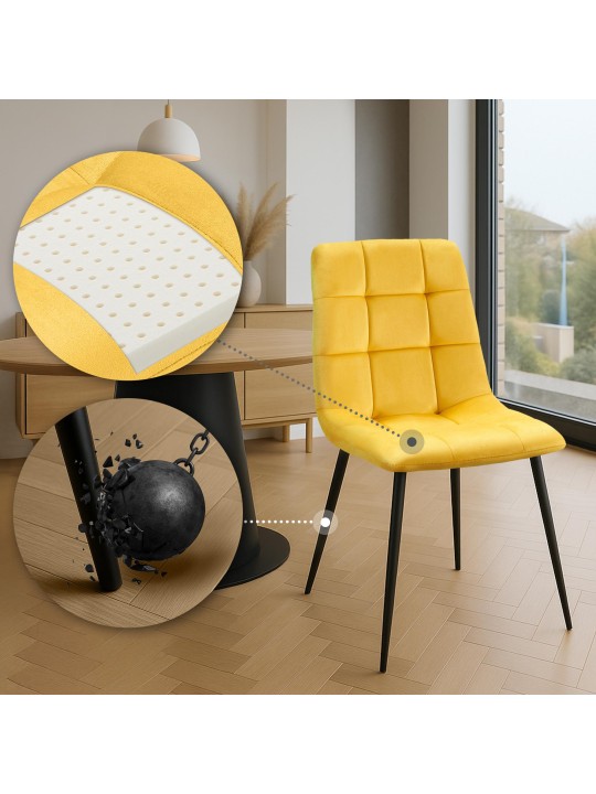 Scaun de sufragerie Antibes, galben Scaun de sufragerie Antibes, galben
