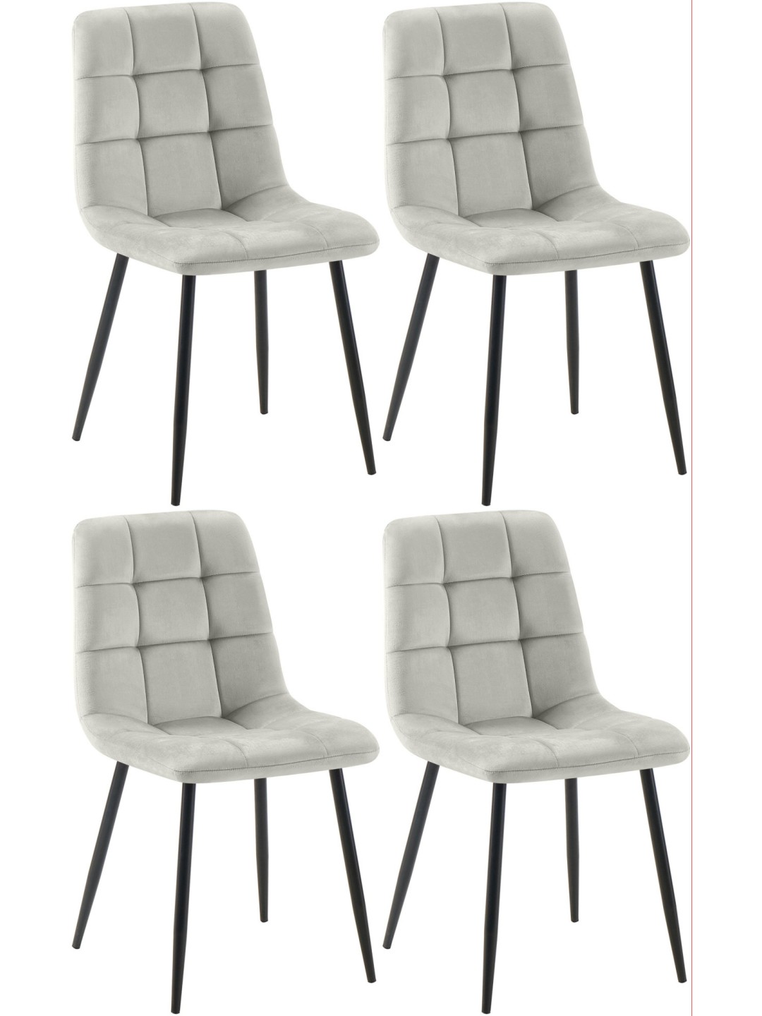 Set 4 scaune de sufragerie Antibes, gri