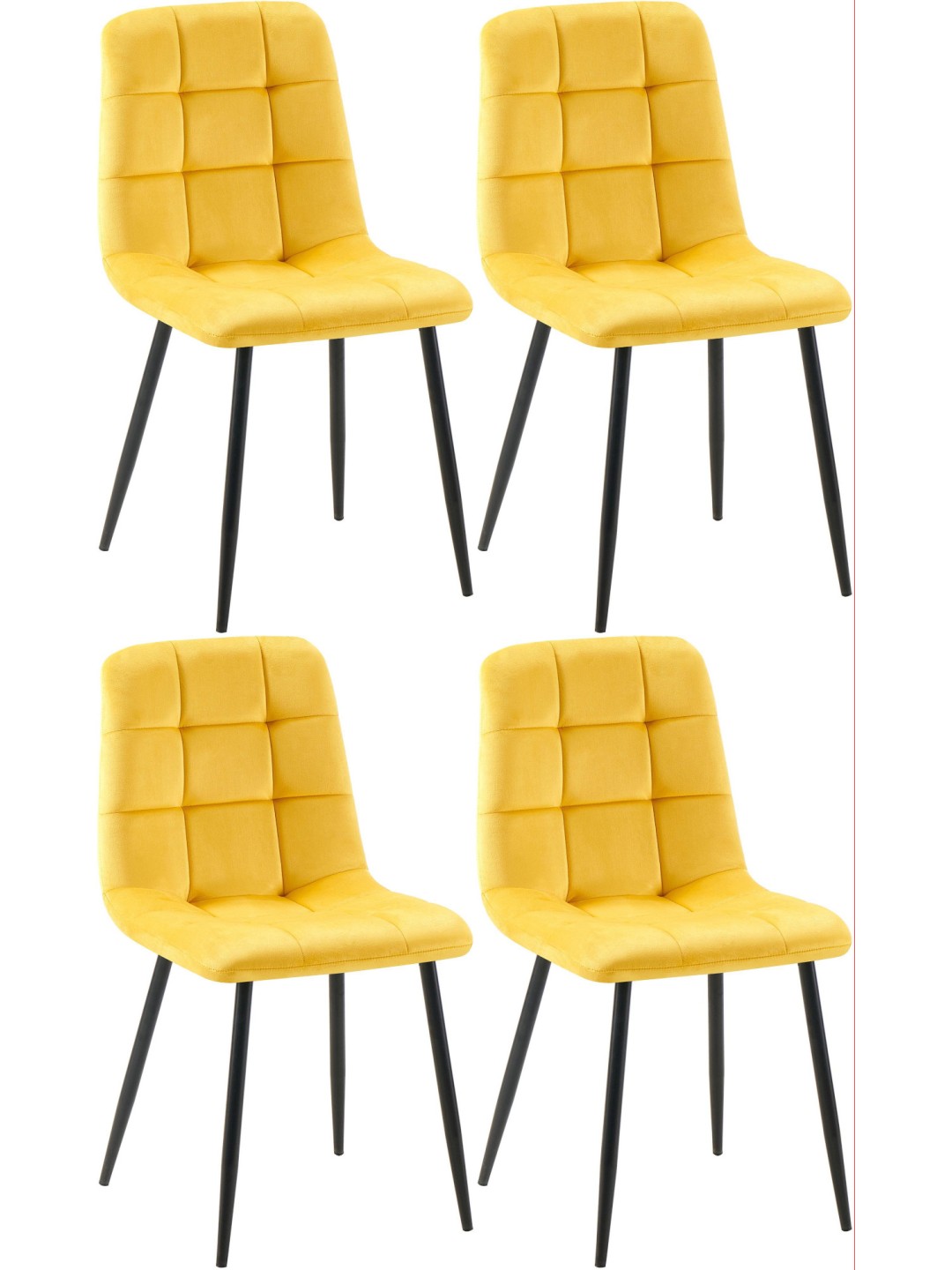 Set 4 scaune de sufragerie Antibes, galben