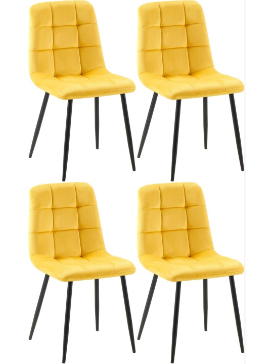 Set 4 scaune de sufragerie Antibes, galben