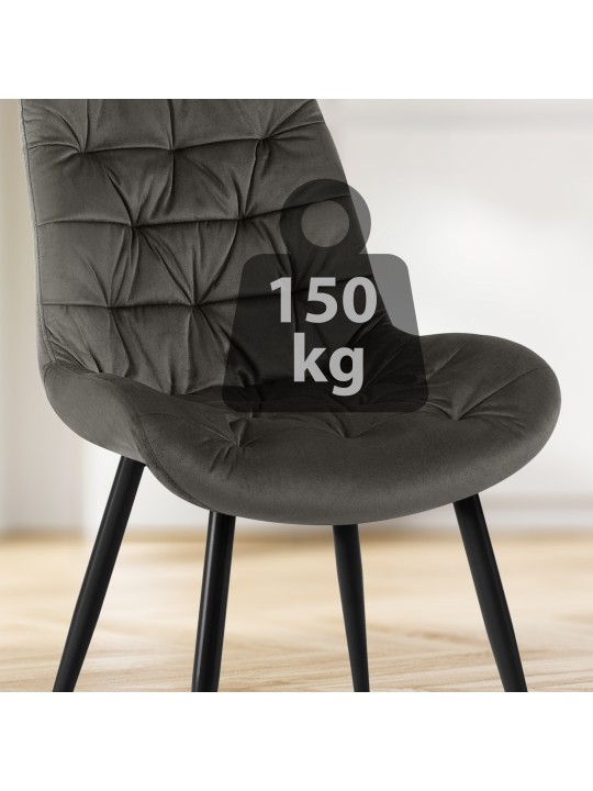 Set de 2 scaune de sufragerie Rossford, antracit