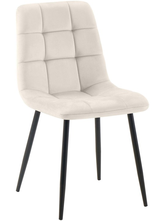 Scaun de sufragerie Tilde catifea, alb-crem