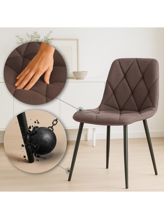 Scaun din țesătură Clairton, maro