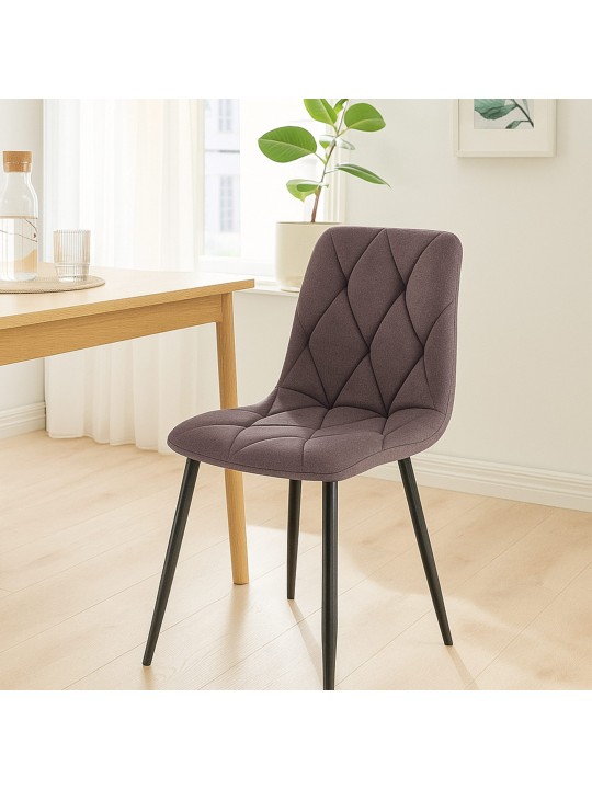 Set 2 scaune de sufragerie din material Clairton, maro