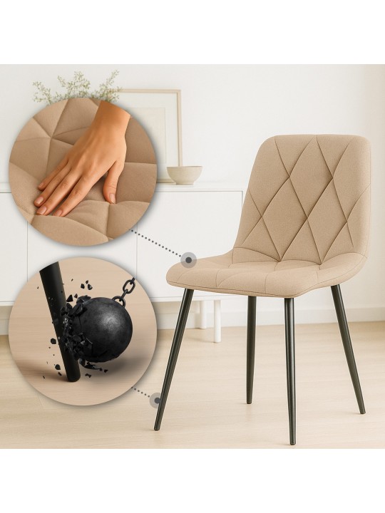 Set 2 scaune de sufragerie din material Clairton, taupe