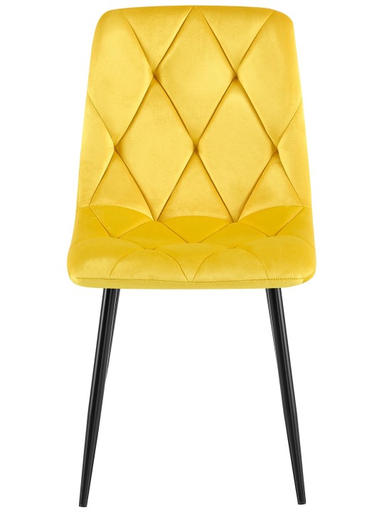 Set 2 scaune de sufragerie Clairton catifea, galben