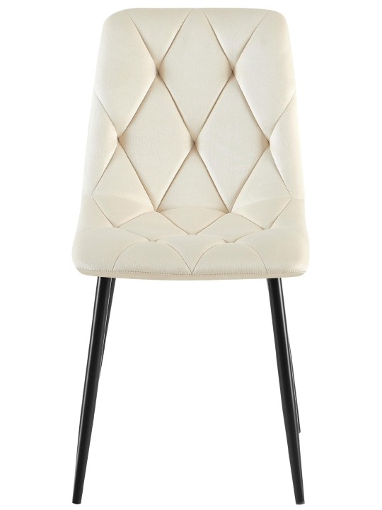 Set 2 scaune de sufragerie Clairton catifea, crem