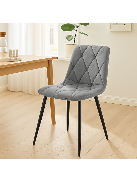 Set 2 scaune de sufragerie Clairton catifea, gri închis