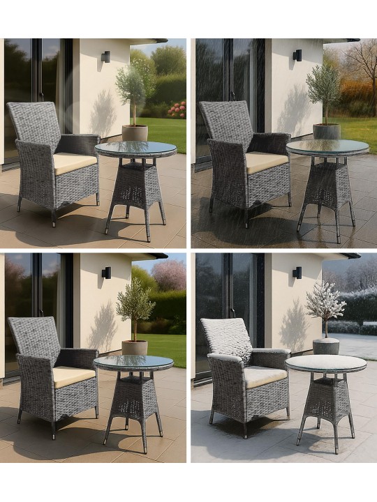 Grup de scaune Fireda, gri melanj