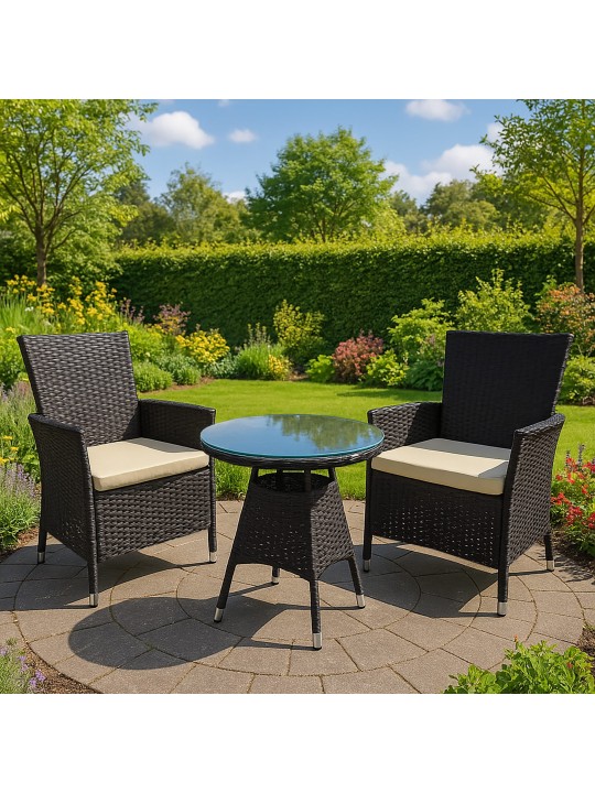 Grup de scaune Fireda, maro închis Grup de scaune Fireda, maro închis