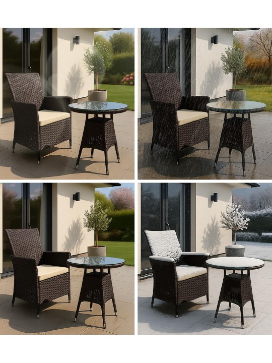 Grup de scaune Fireda, maro închis Grup de scaune Fireda, maro închis