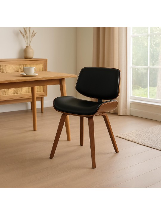 Scaun vizitator Beverley imitatie piele, nuc/negru