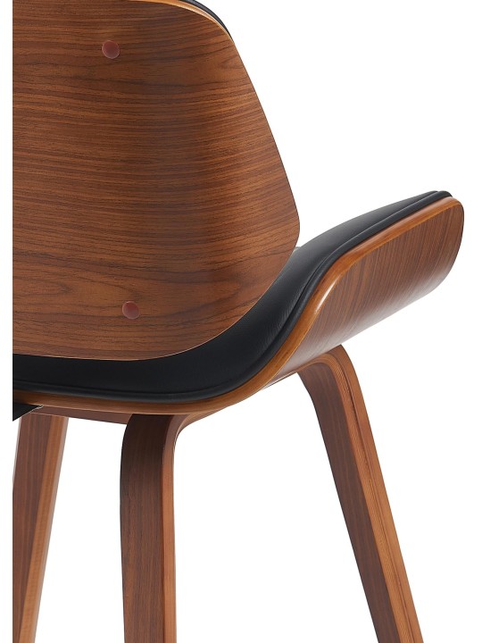 Scaun vizitator Beverley imitatie piele, nuc/negru