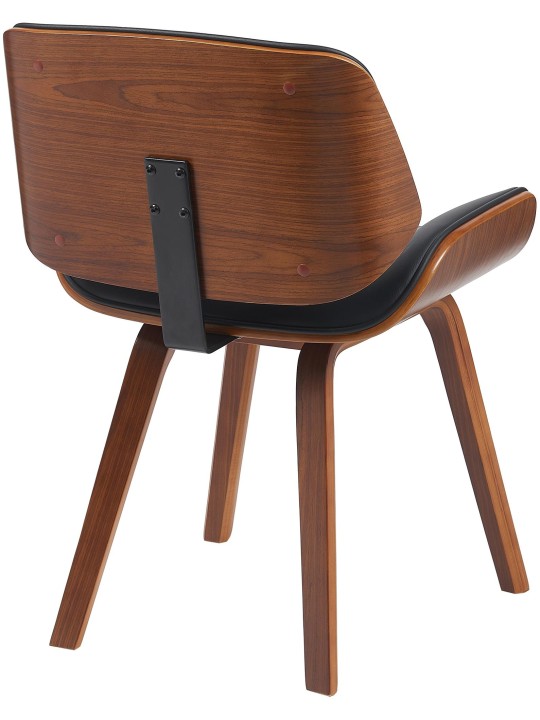 Scaun vizitator Beverley imitatie piele, nuc/negru