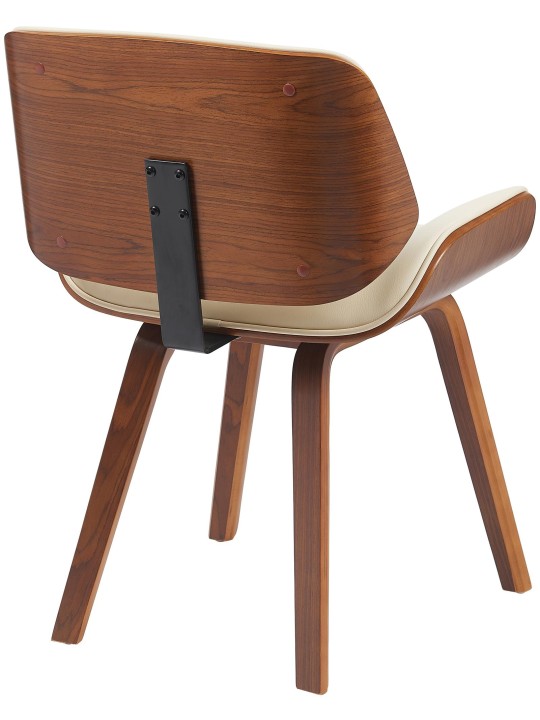 Scaun vizitator Beverley imitatie piele, nuc/crem