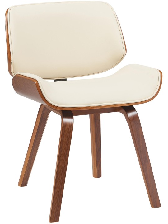 Scaun vizitator Beverley imitatie piele, nuc/crem