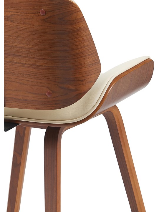 Scaun vizitator Beverley imitatie piele, nuc/crem