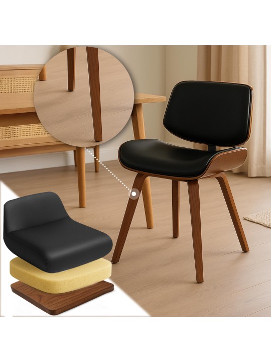 Scaun vizitator Beverley imitatie piele, nuc/negru