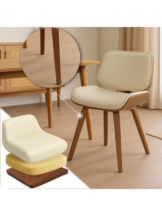 Scaun vizitator Beverley imitatie piele, nuc/crem